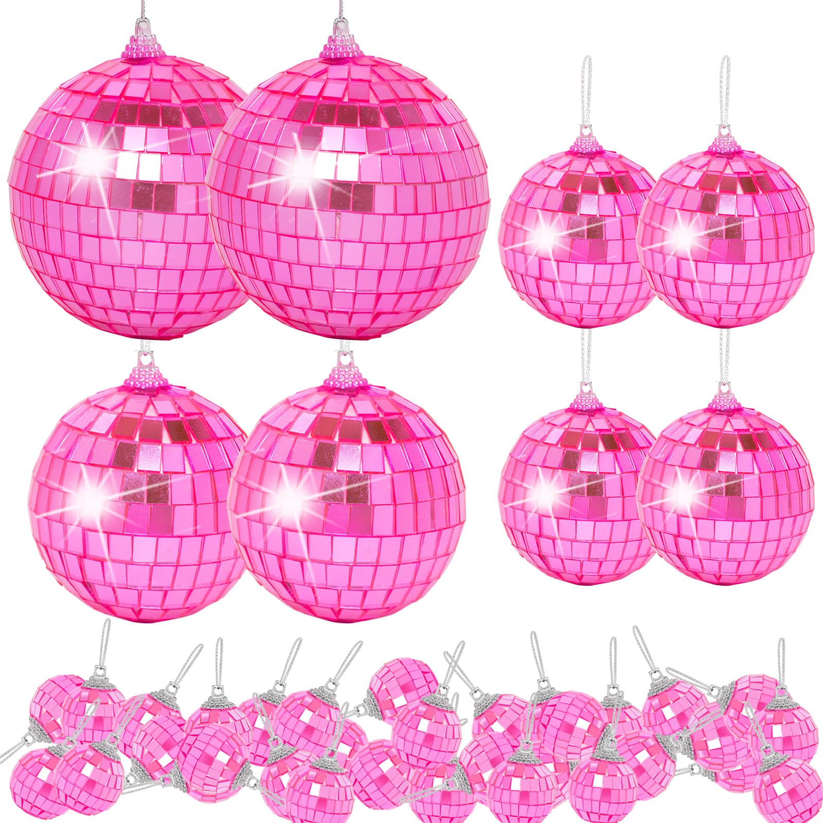 DJBoomy pink mini disco ball 3 inch creates romantic glow on dance floor
