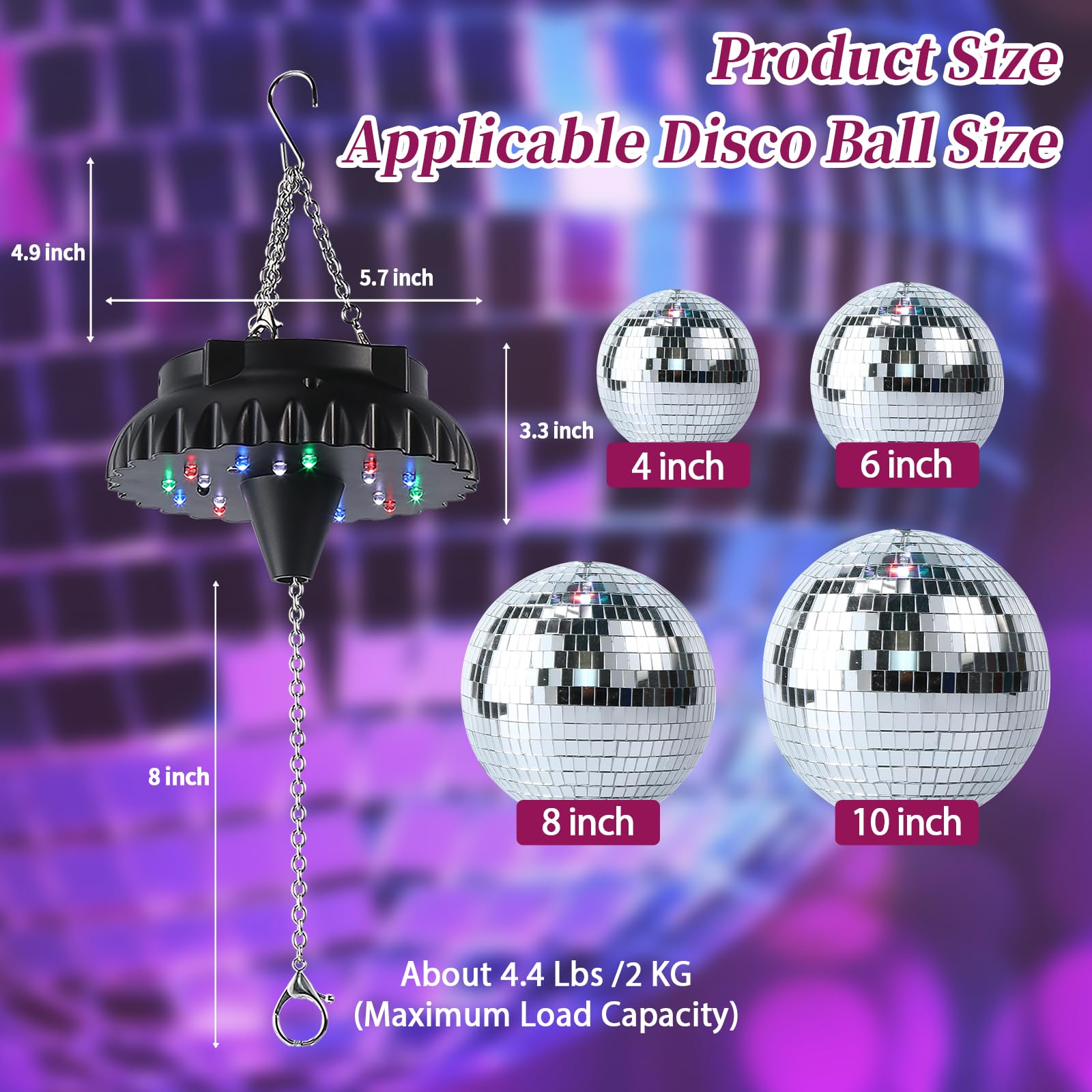 DJBoomy 18-led-beads deliver bright dance-floor lighting.
