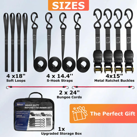 DJDAJIA 4-piece strapping kit components ready for different transport needs