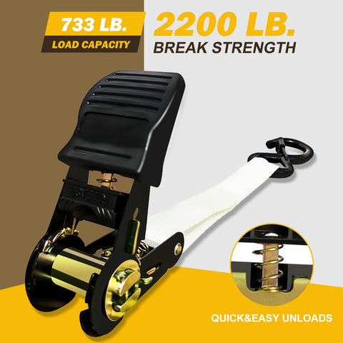 DJDAJIA coated S-hook ratchet strap features quick, secure attachment.
