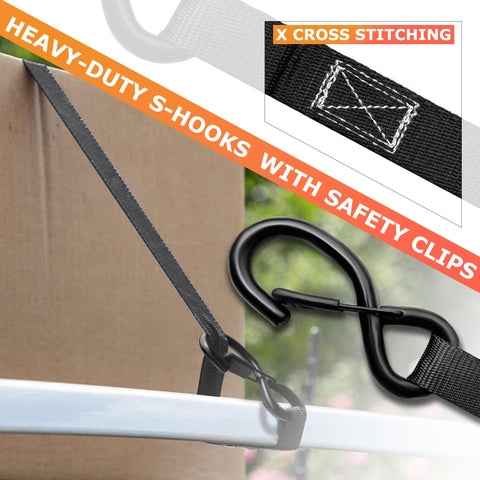 DJDAJIA soft loop strap set demonstrates versatile tie-down options for loads