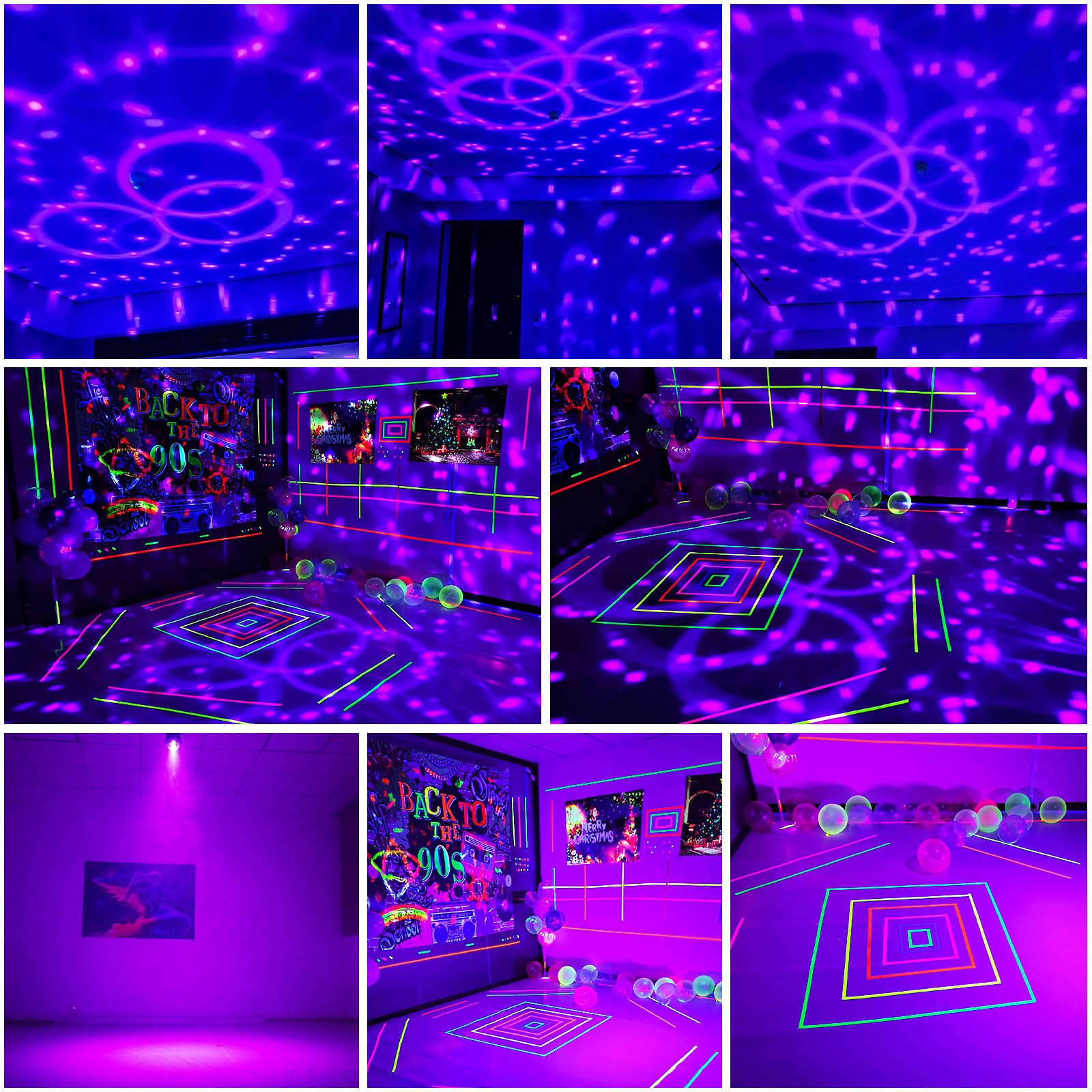 DJPTYGCK glow party light remote control demonstrates 25 ft range