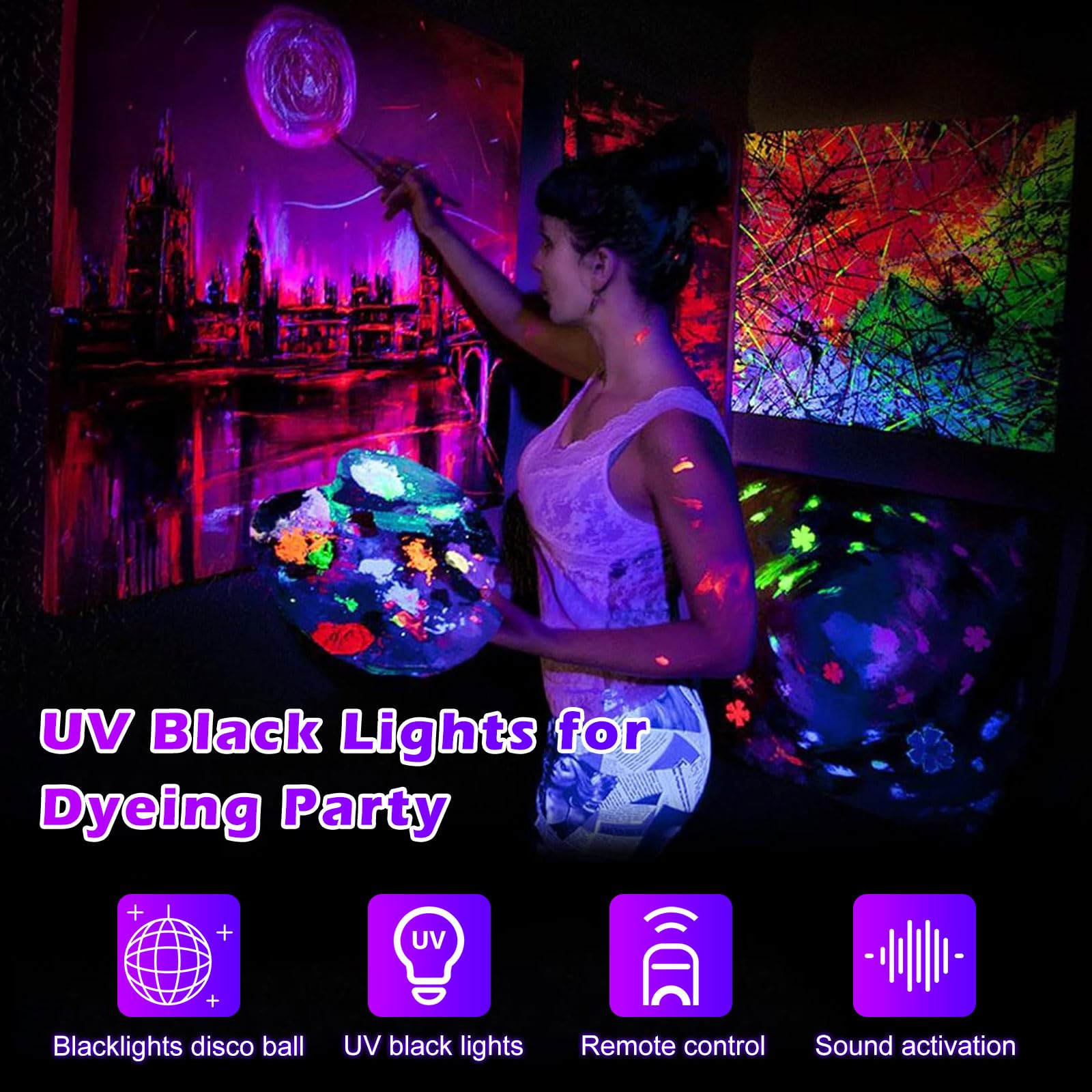 DJPTYGCK rapid strobe mode delivering dramatic party flashes