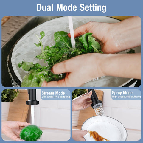 DJS faucet dual-mode spray for aerated and powerful cleaning options