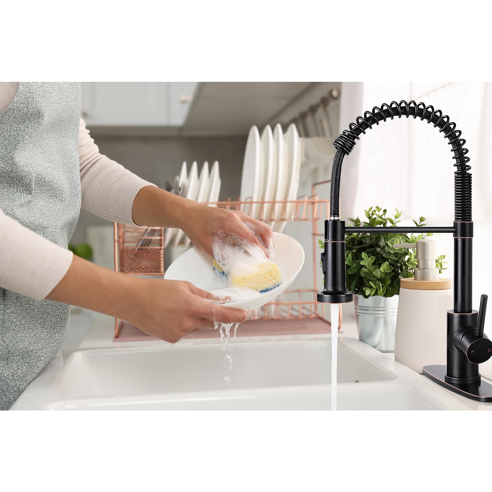 DJS oil rubbed bronze finish resists fingerprints and water spots.