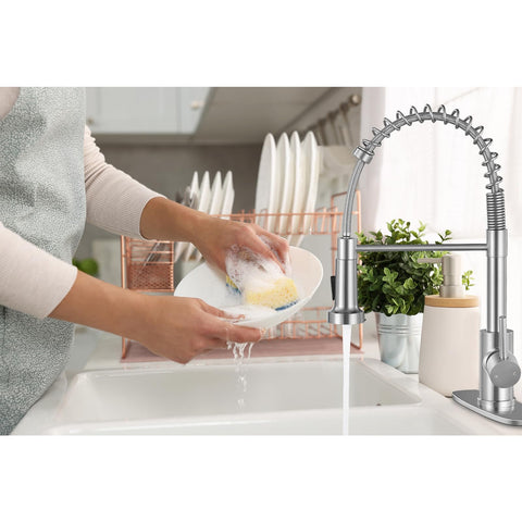 Brushed finish resists fingerprints and water spots for easier cleaning.