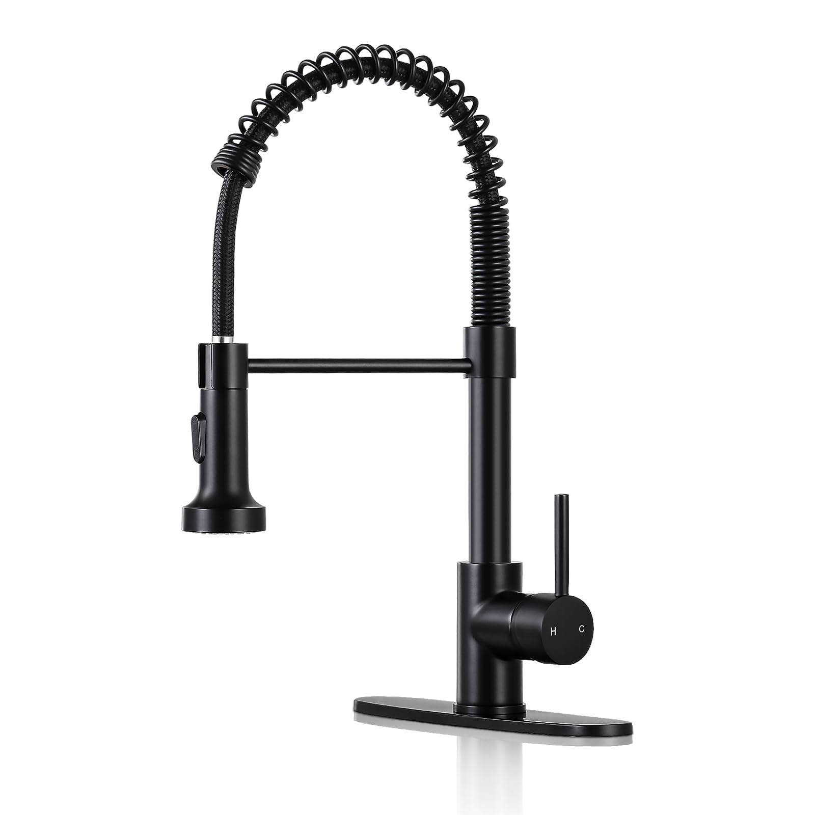 DJS kitchen faucet pull-down matte black for precise rinsing and versatile control