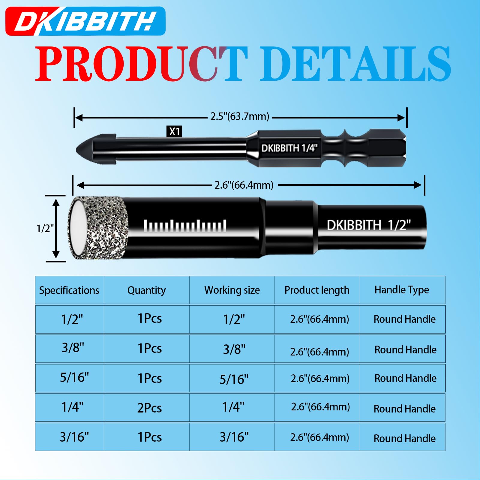 DKIBBITH 1/4 inch masonry drill bit for precise masonry work