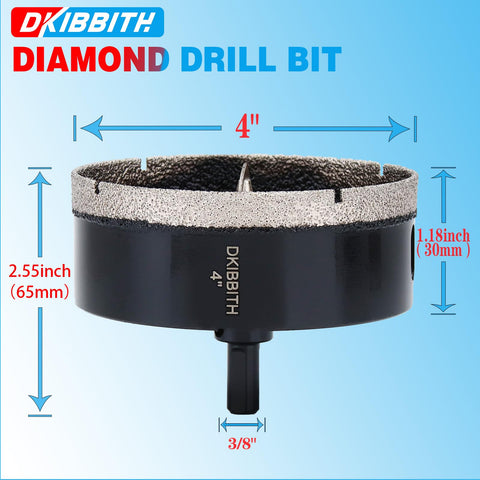 DKIBBITH 4-inch diamond hole-saw cutting ceramic tile with precision