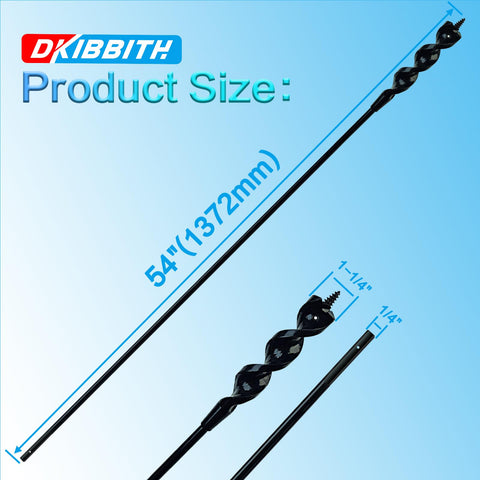 DKIBBITH 54inch-length auger provides extended reach for concealed spaces.