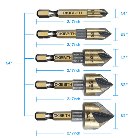 DKIBBITH 82-degree countersink angle close-up for precise flush finishes