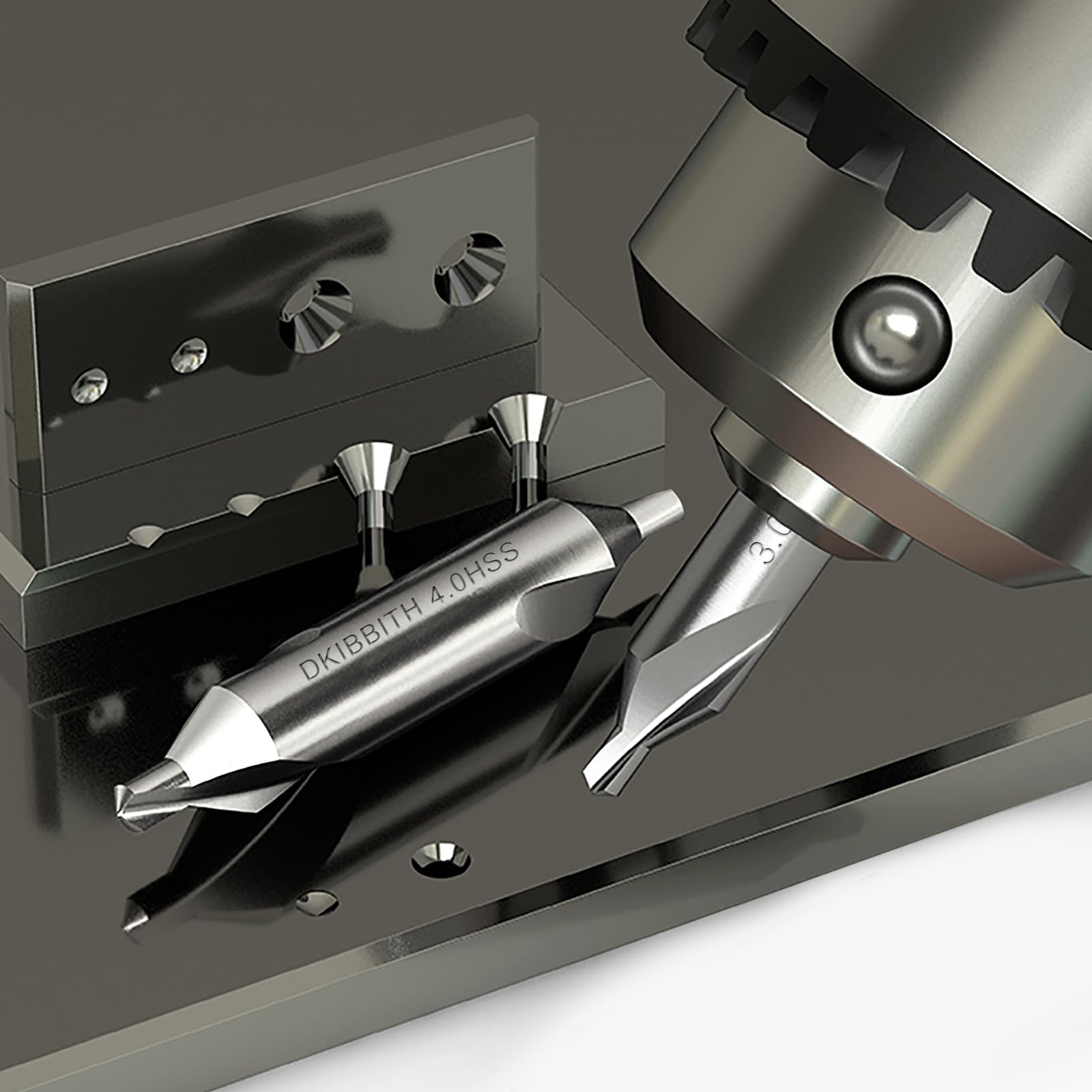 DKIBBITH bit creating a precise starting point for hole alignment.