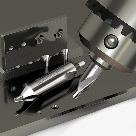 DKIBBITH bit creating a precise starting point for hole alignment.