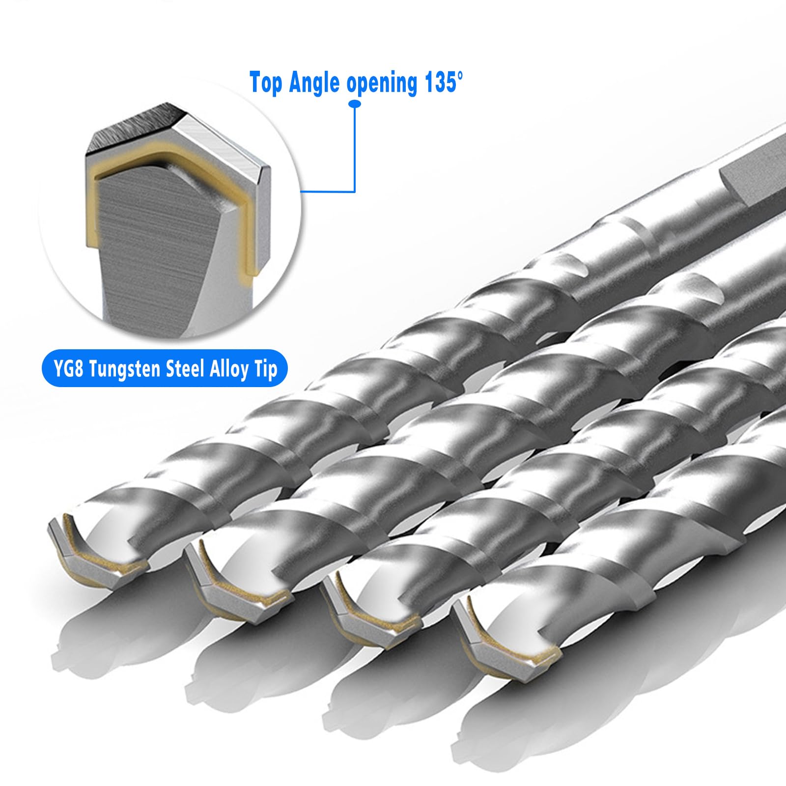 DKIBBITH concrete drill bits designed for fast, clean holes in hard surfaces.
