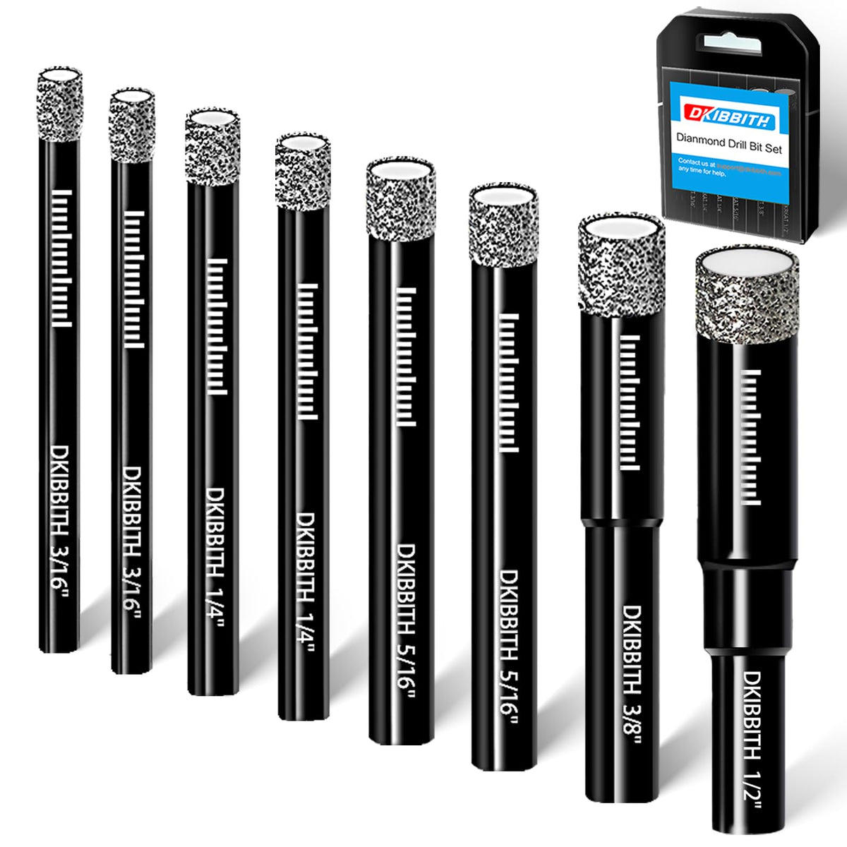 DKIBBITH diamond drill bits set for tiles delivering clean holes on porcelain surfaces.