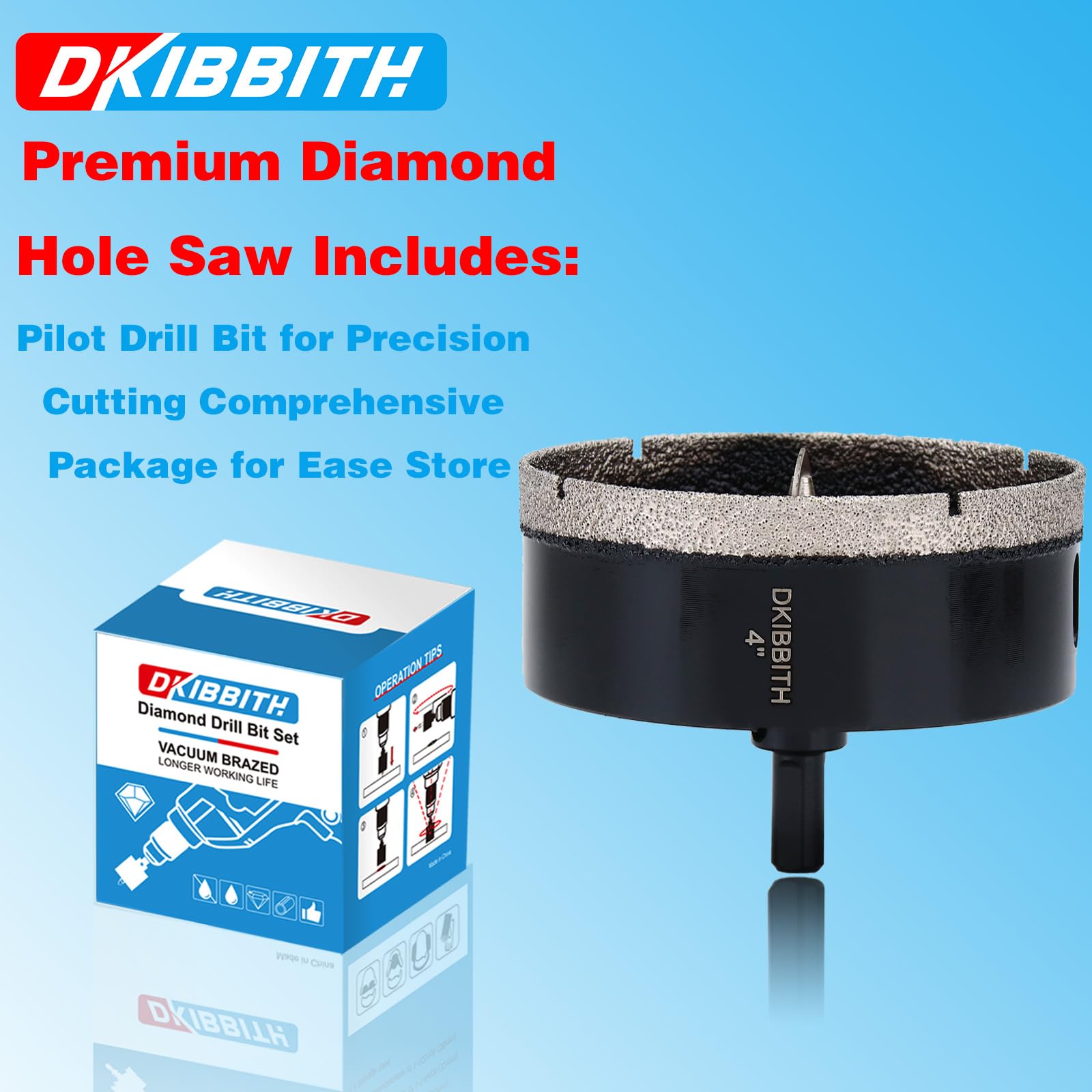 DKIBBITH countertop drilling using diamond hole-saw for faucet hole