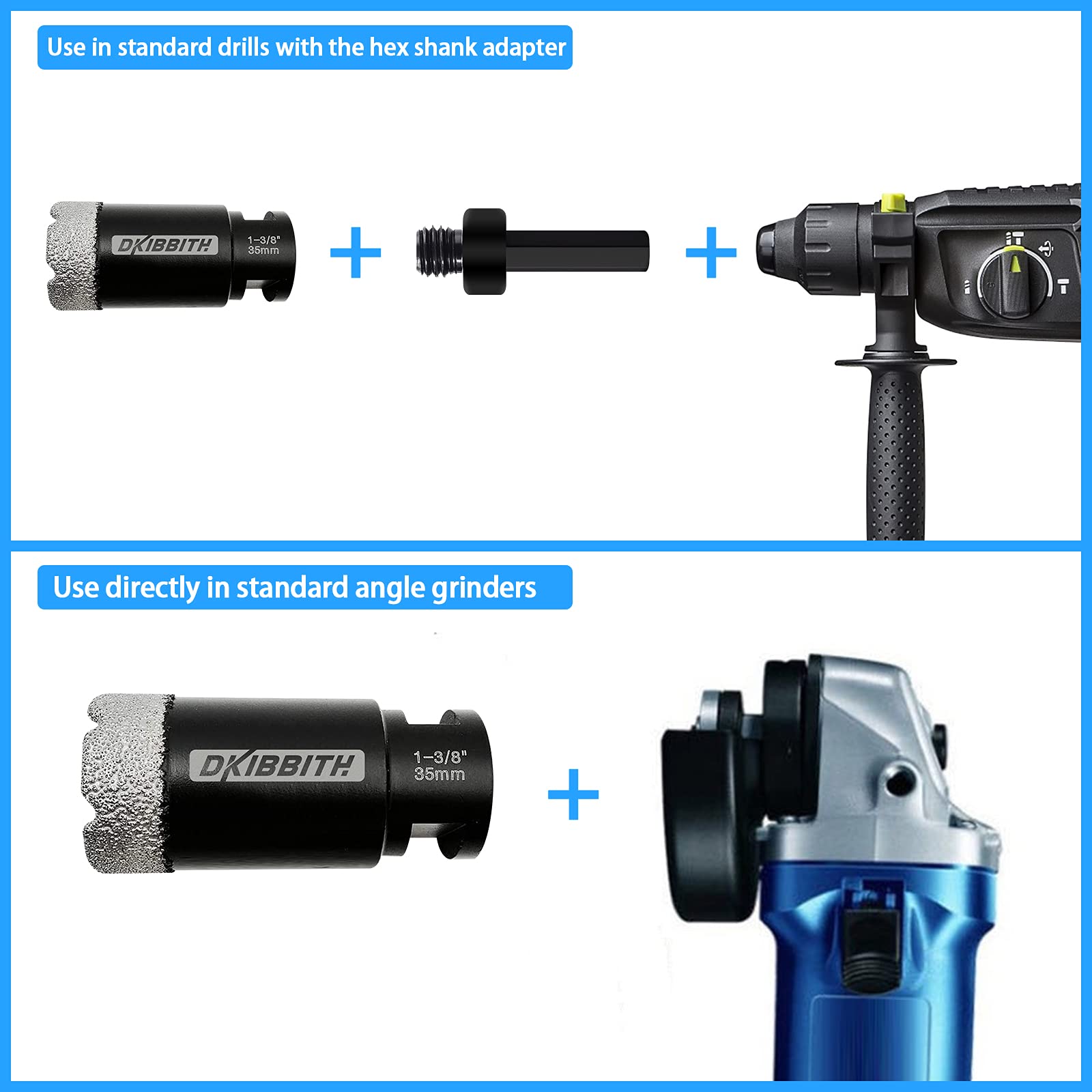 DKIBBITH faucet-mount hole prep with diamond bit for clean cutouts