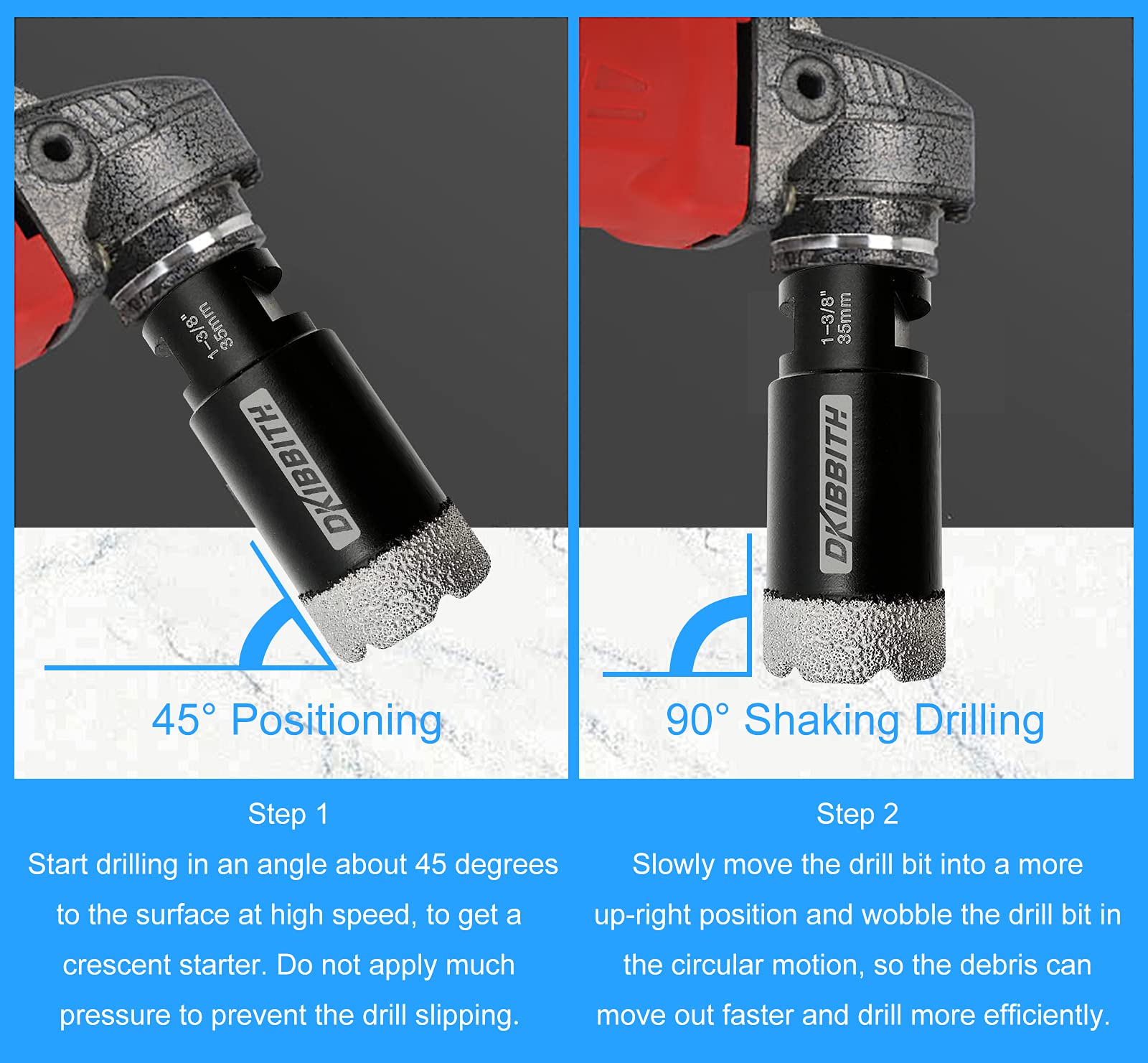 DKIBBITH hex shank adapter included for hex-compatible drills