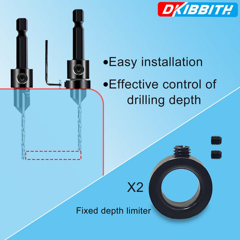 DKIBBITH spare pilot bits for quick size changes during projects.