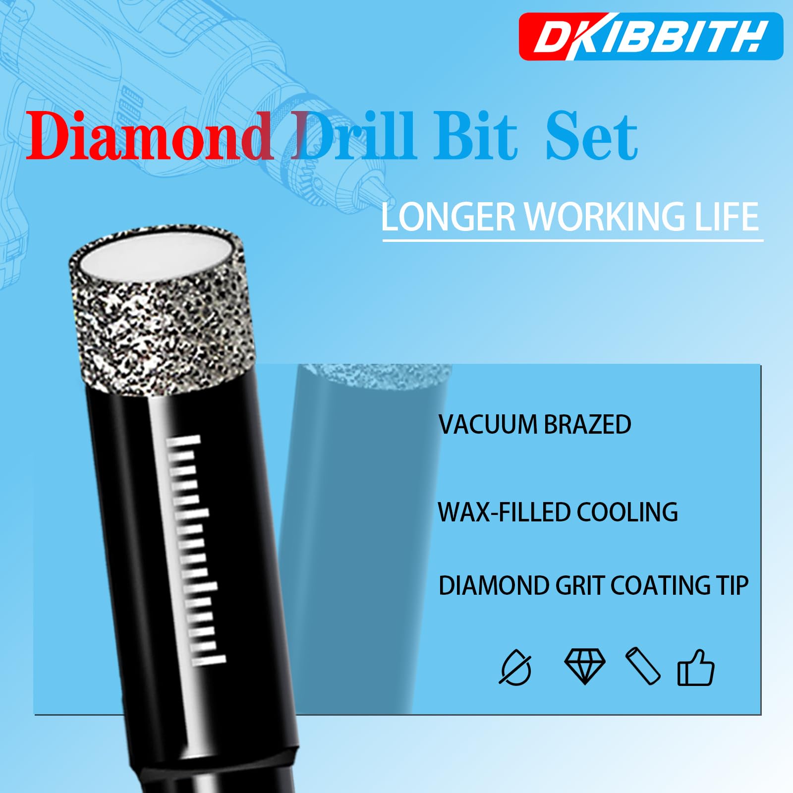 Round shank drill bits designed to fit most drills and grinders