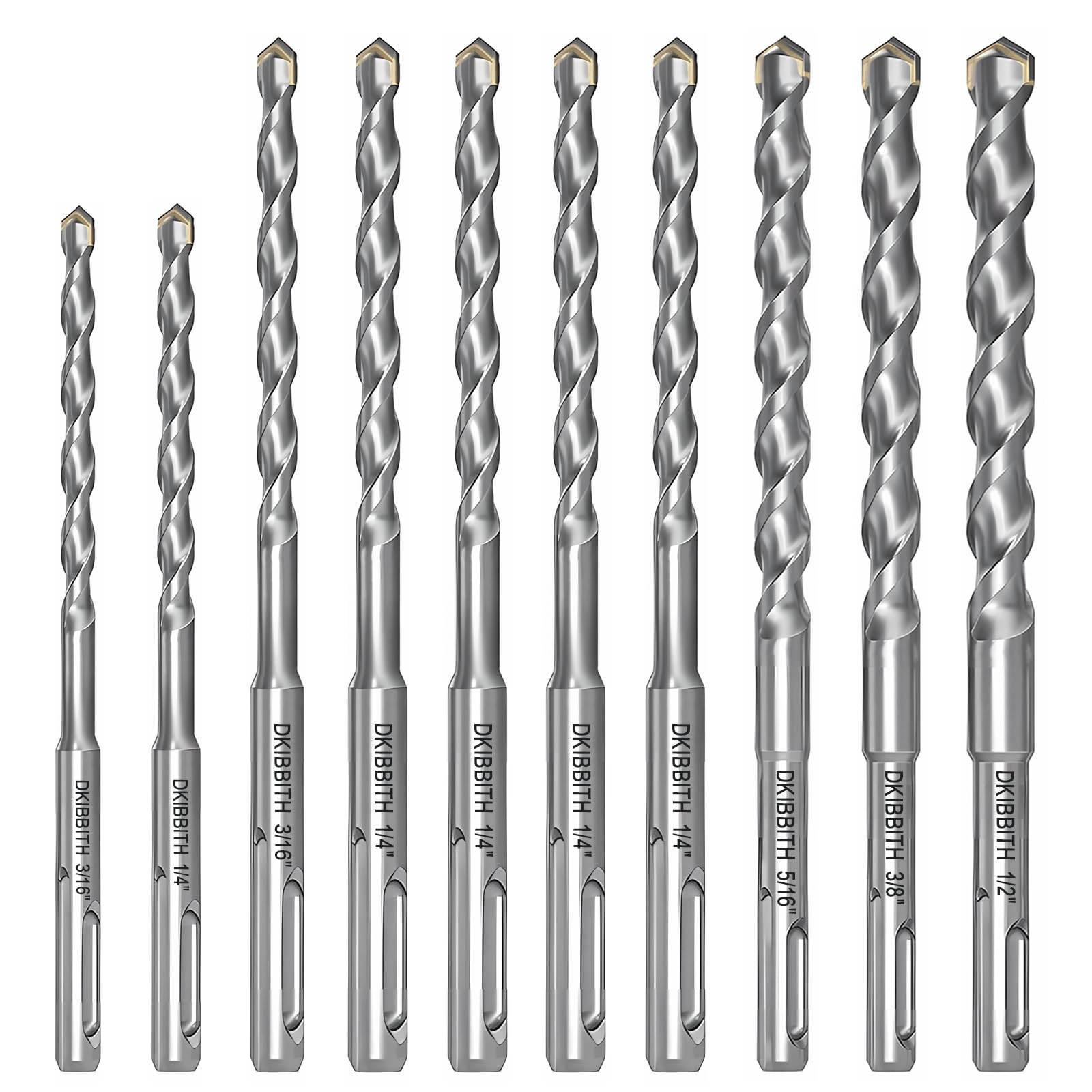 DKIBBITH SDS-plus bits set for versatile drilling in concrete and tile projects.