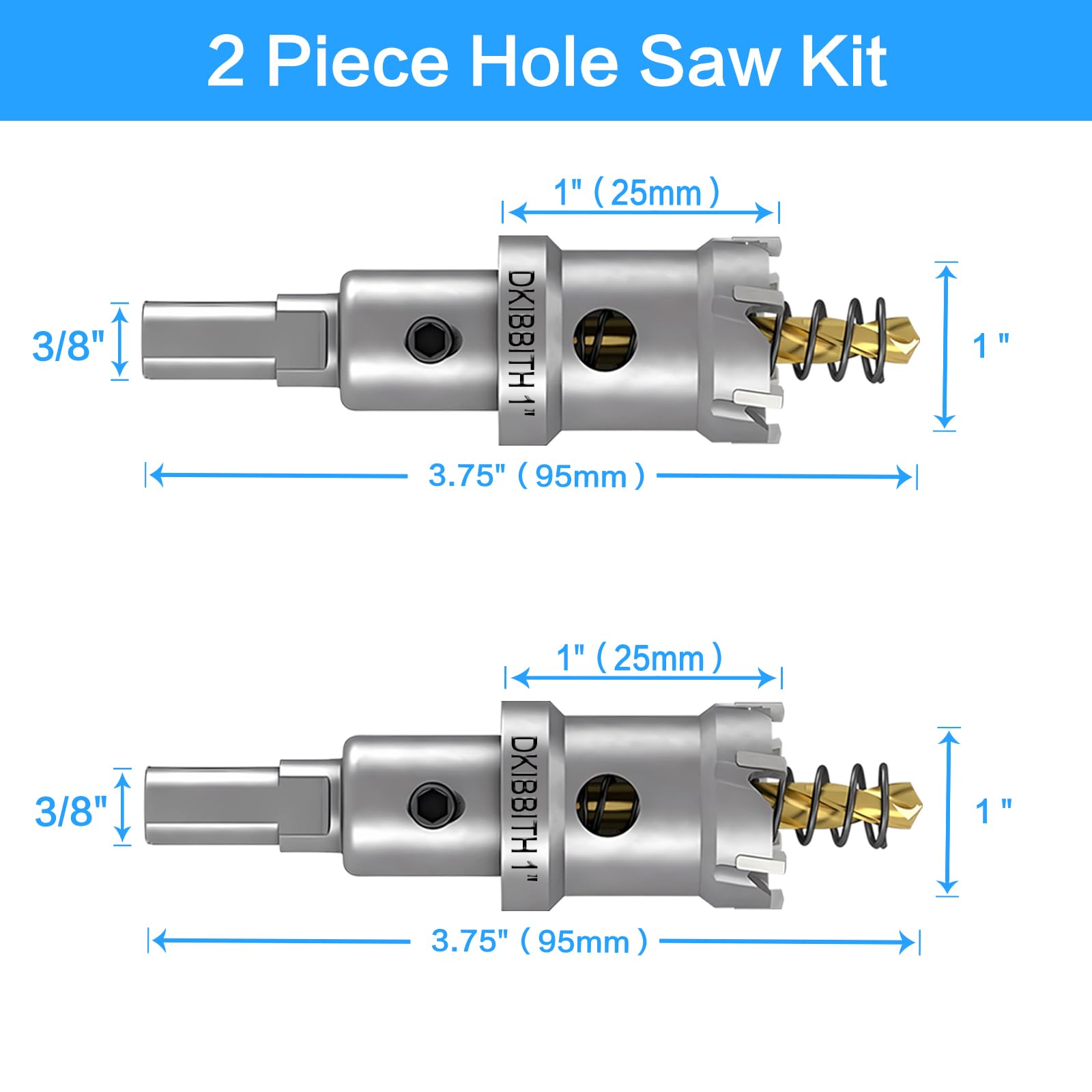Close-up of carbide teeth on DKIBBITH TCT hole saw for precise cuts.