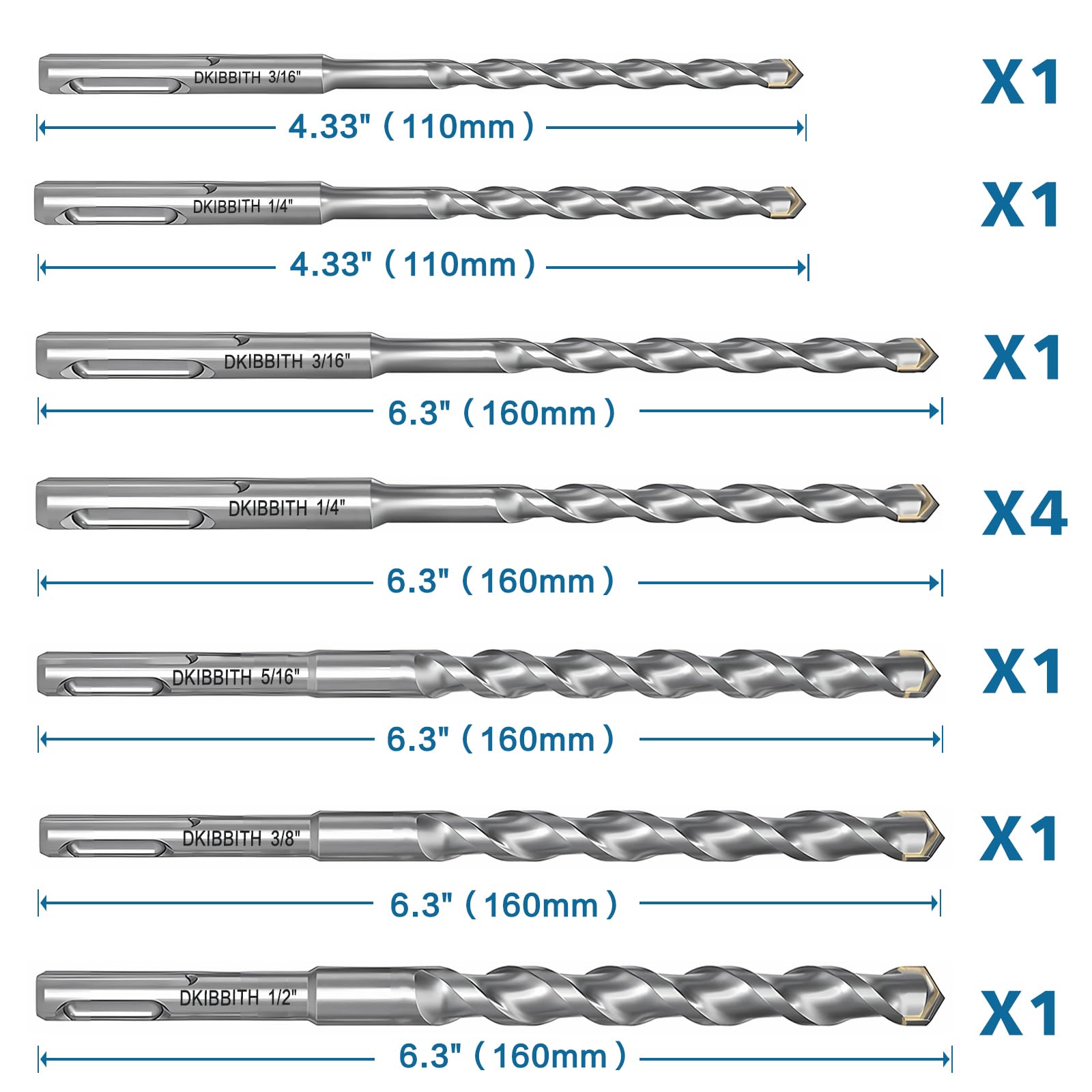 DKIBBITH tungsten carbide tip 135-degree bits for precise, durable performance.