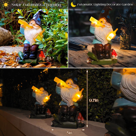 Ten-inch DKJOCKY gnome fits porches and sunrooms with playful presence