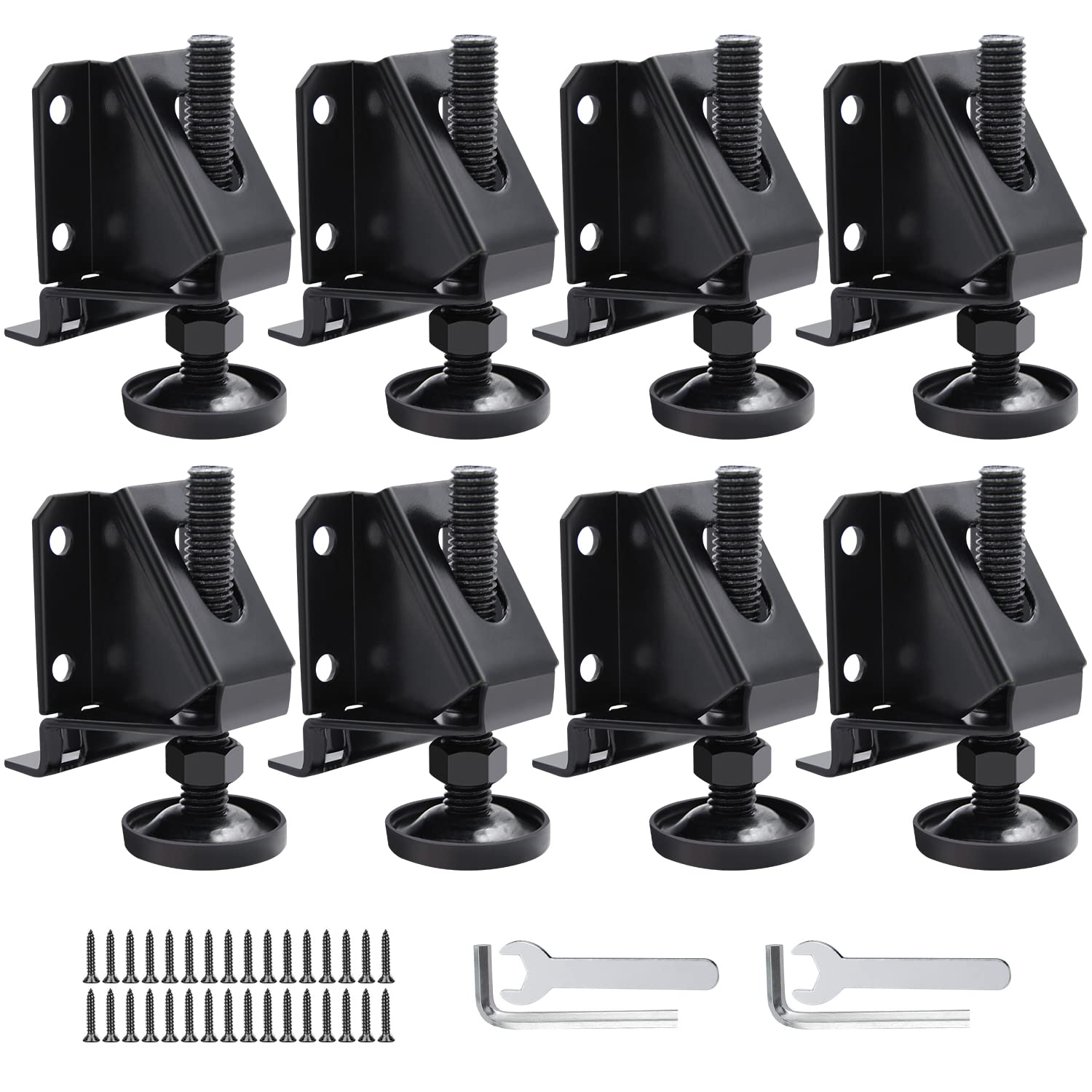 DkOvn leg leveler 8-pack packaging for stable setup on uneven floors.