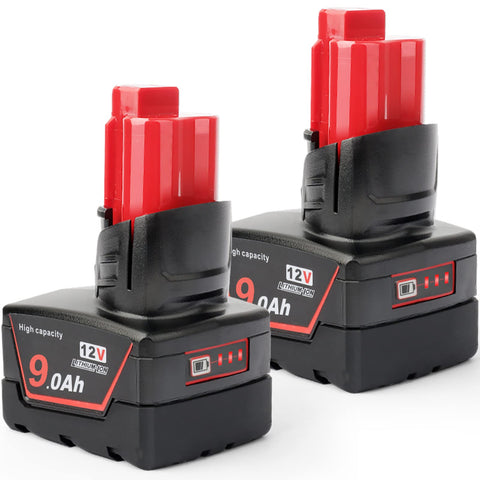 DKSIDKN 12V 9Ah battery pack provides extended runtime for Milwaukee tools.