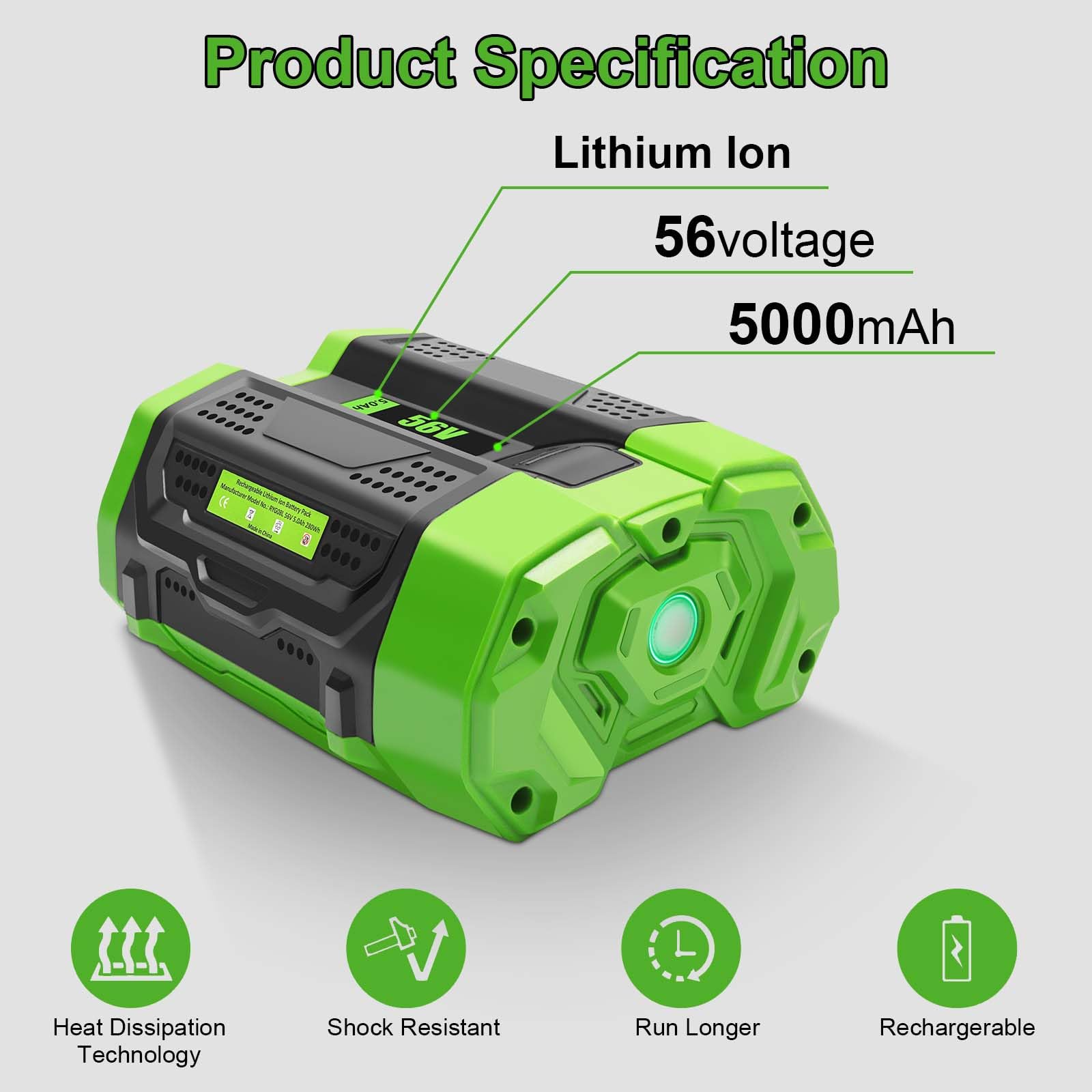 DKSIDKN battery LED indicators show charging status at a glance