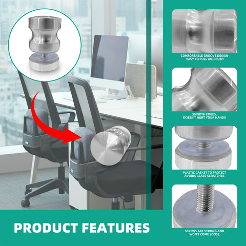 DLBEEM handle featuring reinforced gasket to protect glass and prevent scratches.