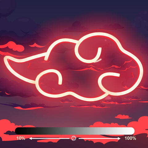 Dleouly anime neon sign on wall with red cloud for vibrant decor