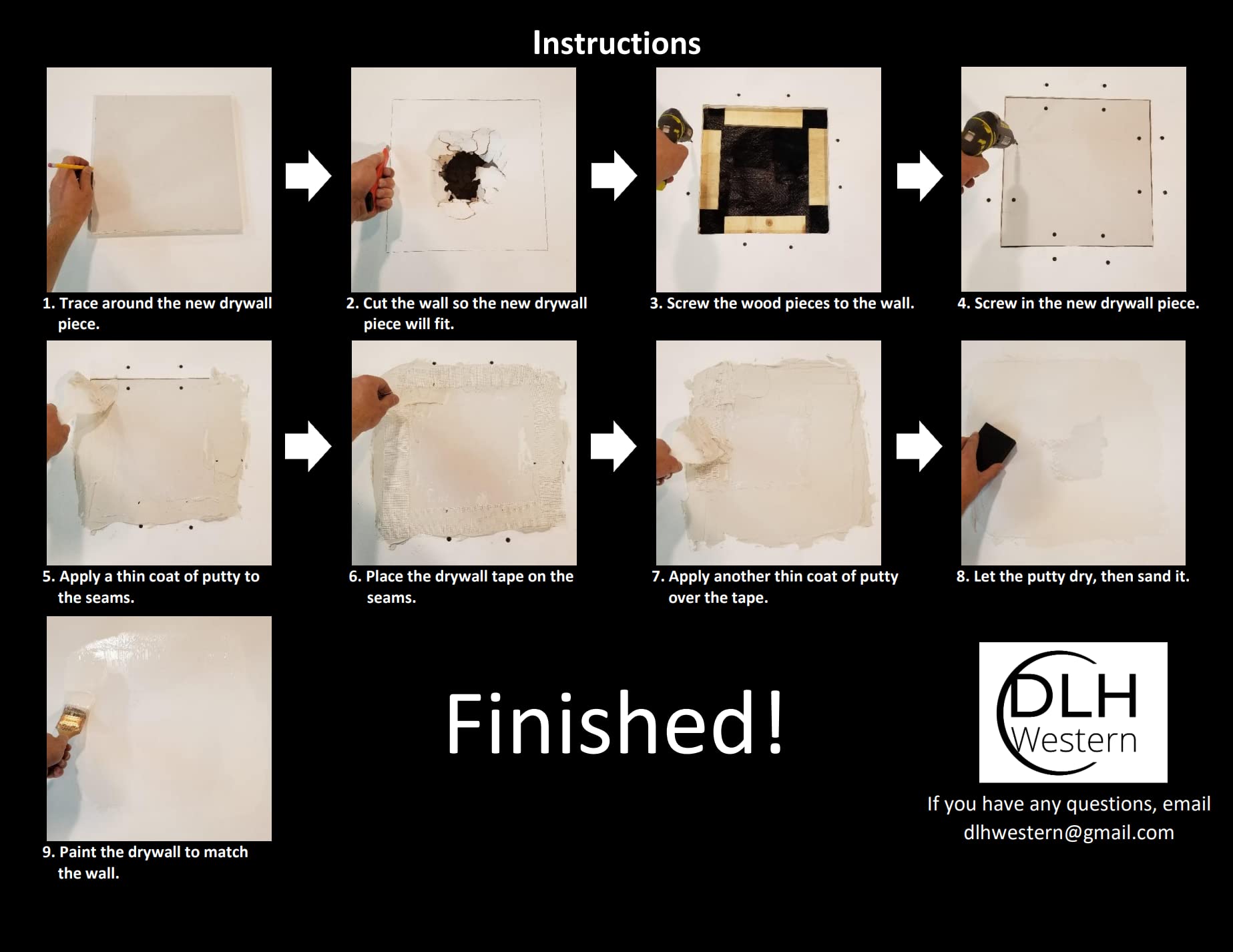 Dlh Western drywall repair kit contents laid out for quick, professional fixes