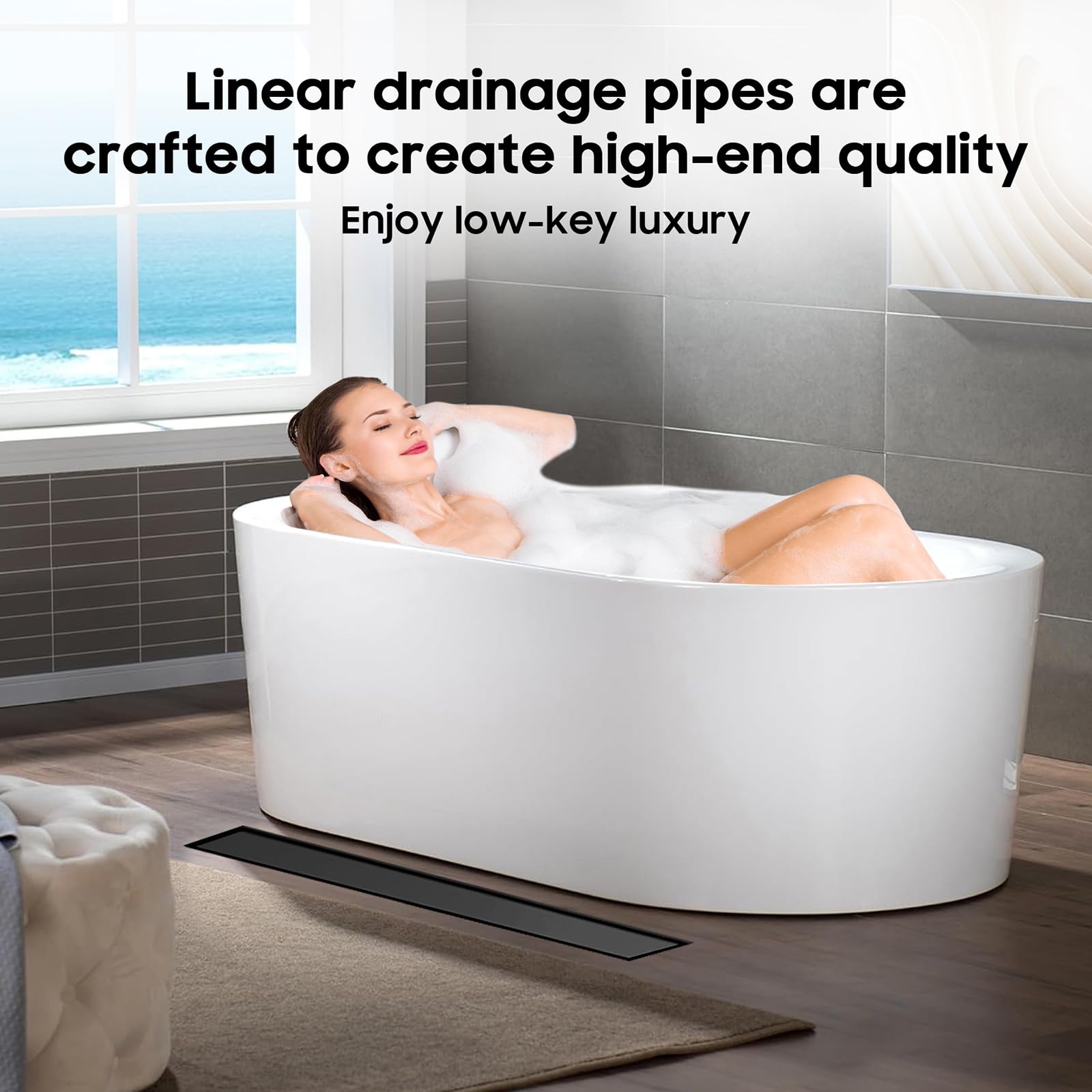 DLONE tile insert panel enables seamless floor transitions and easy cleaning.