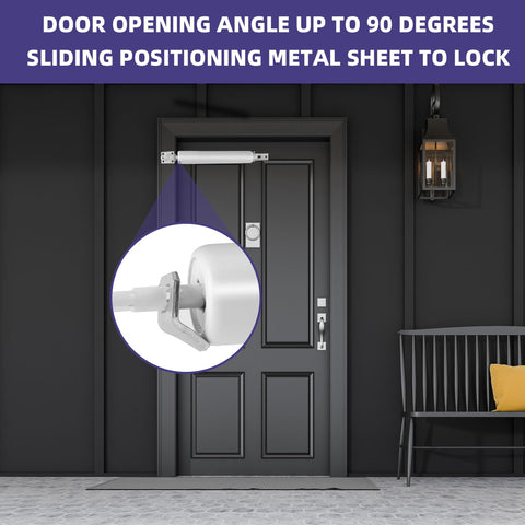 Dluno installation guide shows easy mounting for storm doors.