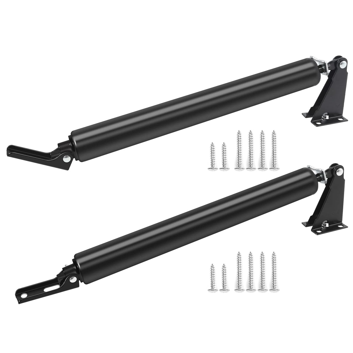 Dluno black screen door closers pack shot showing complete kit for easy setup