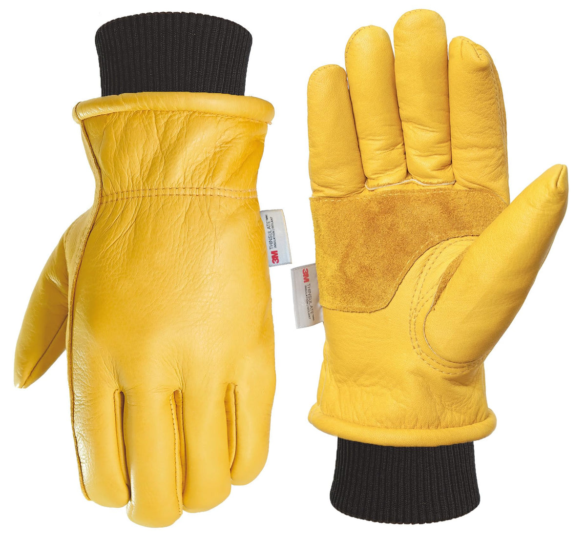 DLY winter work gloves in cowhide leather close-up showing durable material.