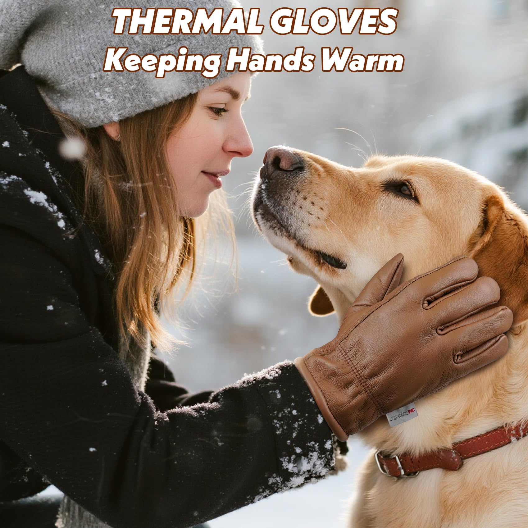 DLY Winter Work Gloves in cowhide leather for durability.