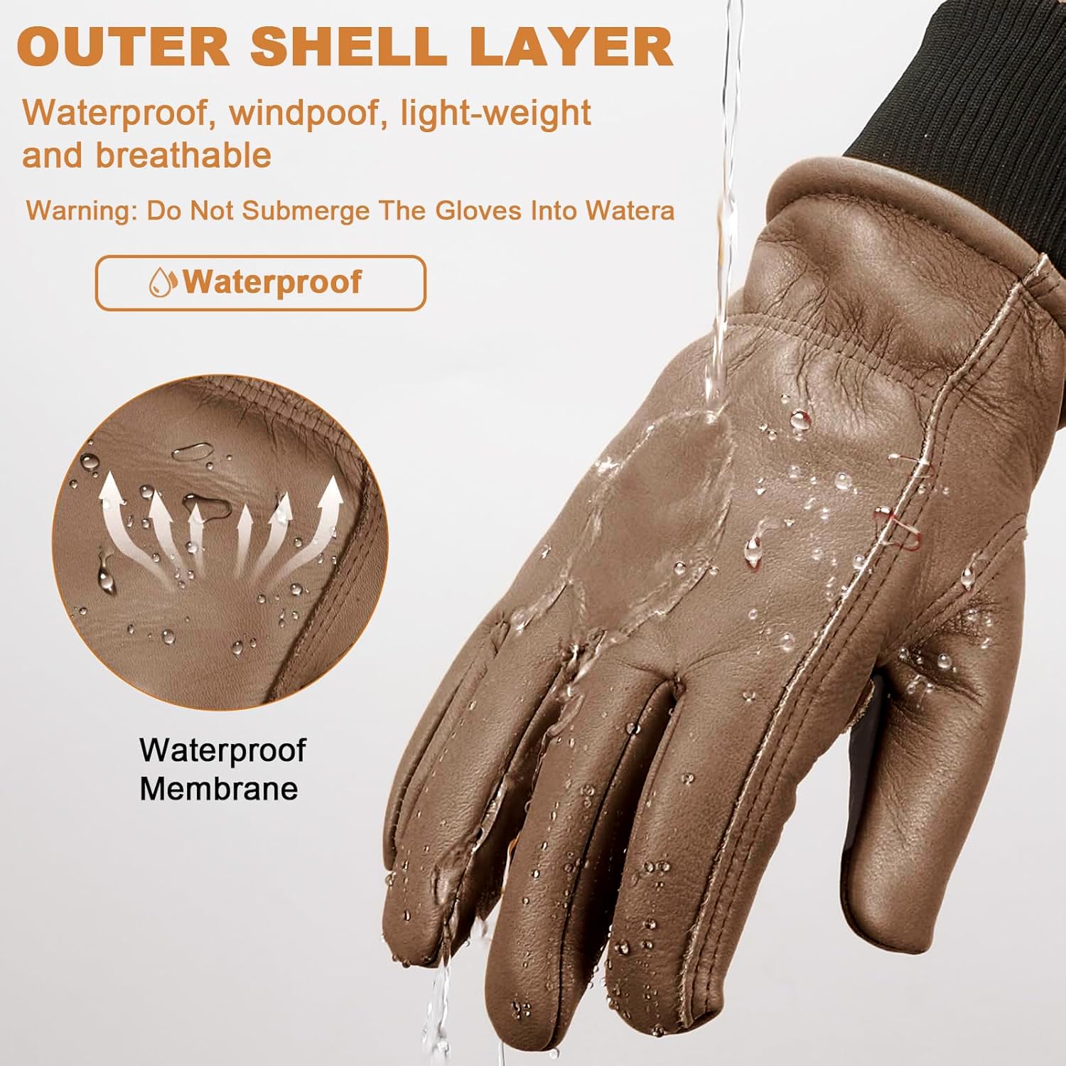 DLY Winter Work Gloves elastic cuff for a secure, snug fit.