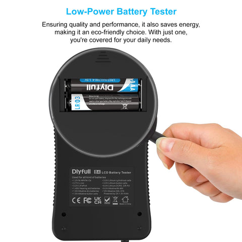 DLYFULL AAA alkaline power note reminding use of 1.5V batteries.