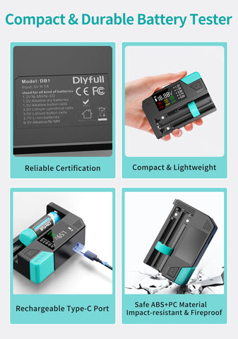 DLYPOW tester kit includes USB-C cable and user guide for easy setup