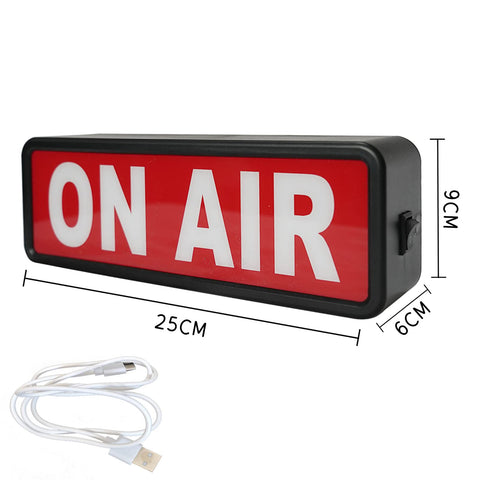 DMKYDM ON AIR light sign side view showing compact indoor design