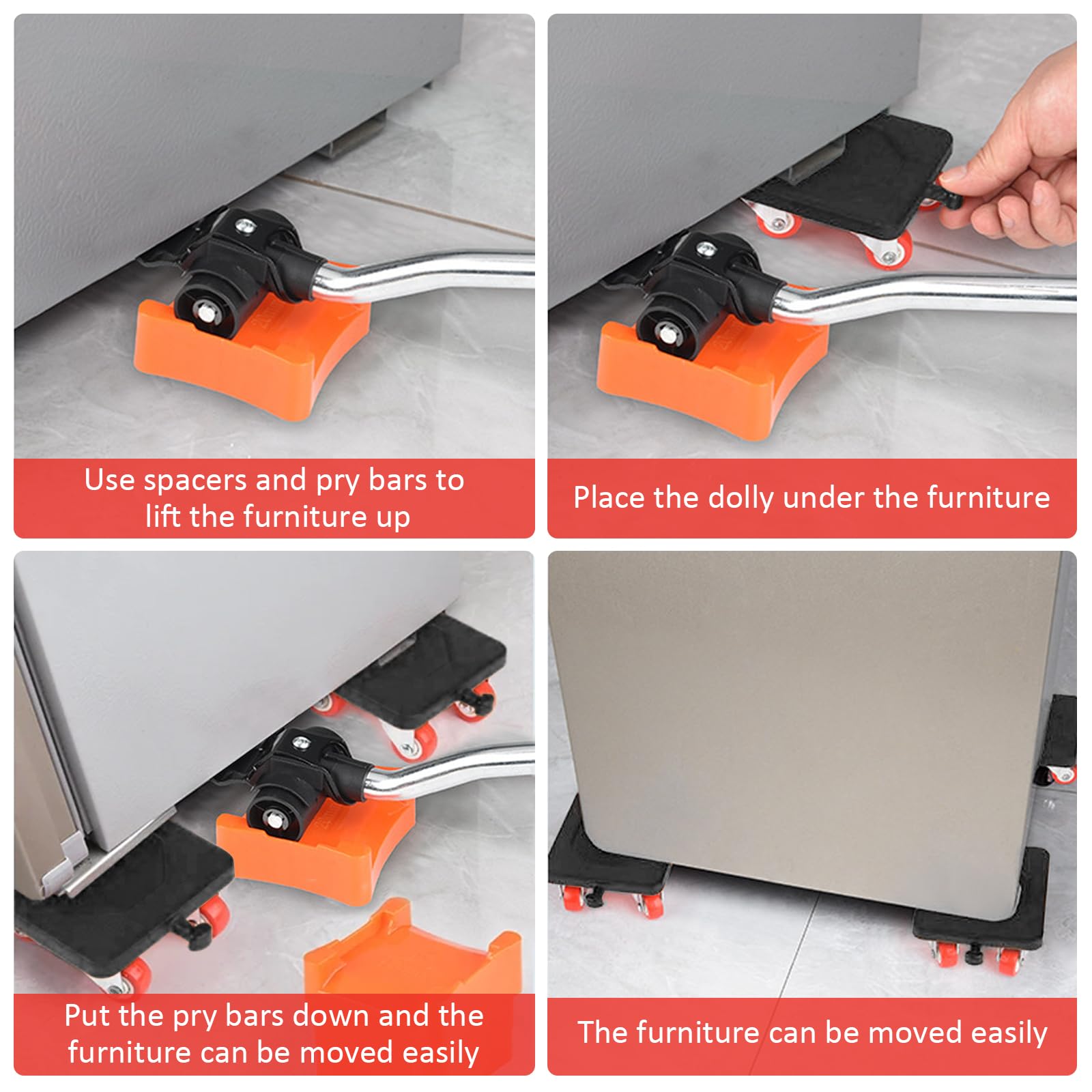 DMLENGOIN four-wheel design protects floors while moving heavy items.