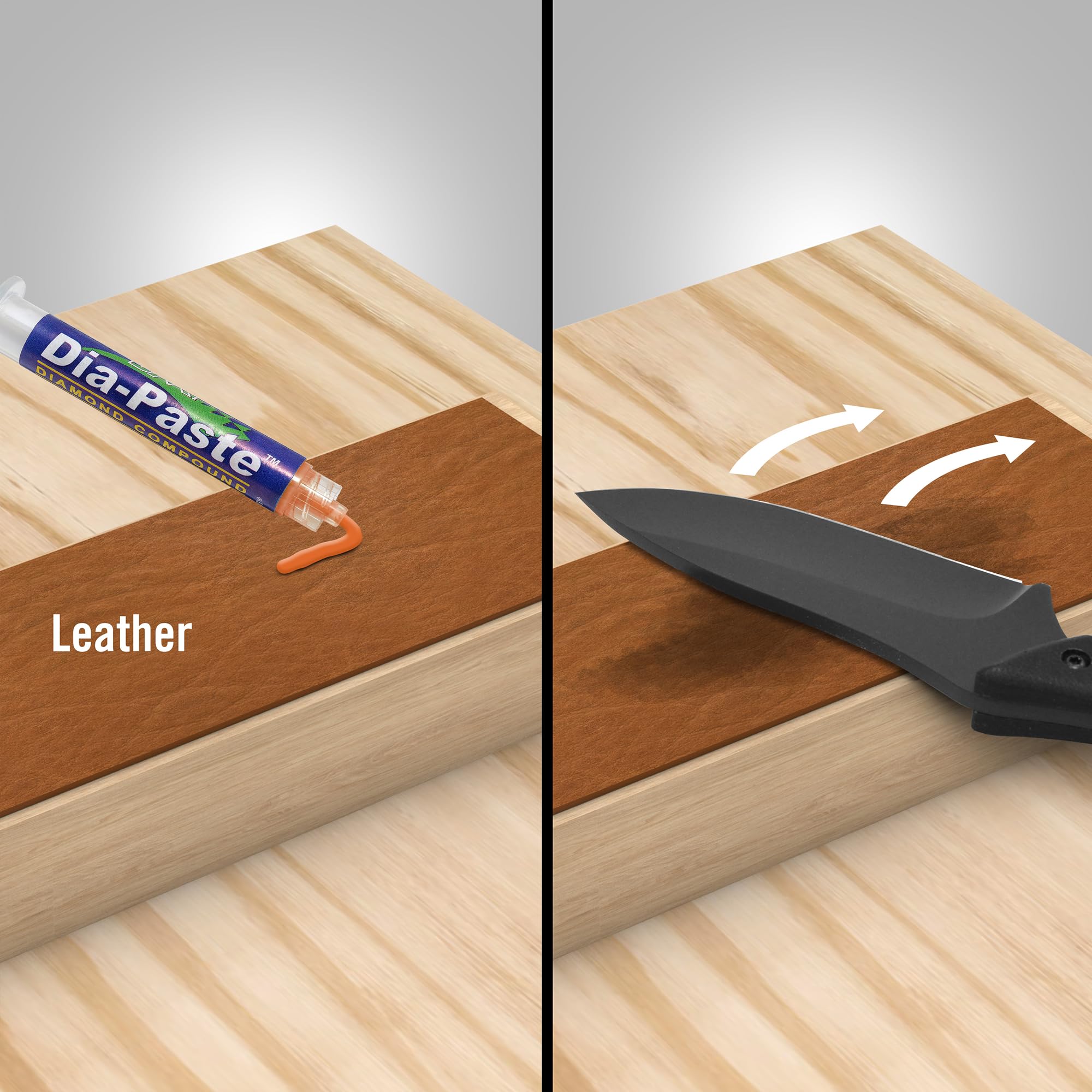 DMT Dia-Paste copper-coded paste removes scratches with light pressure