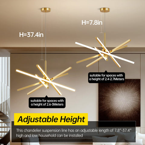 Dniwmdd sputnik chandelier angled view showing dramatic silhouette