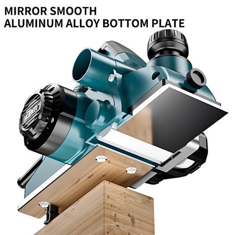 DNTI 6.6amp base plate aids clean, shallow depth adjustments.