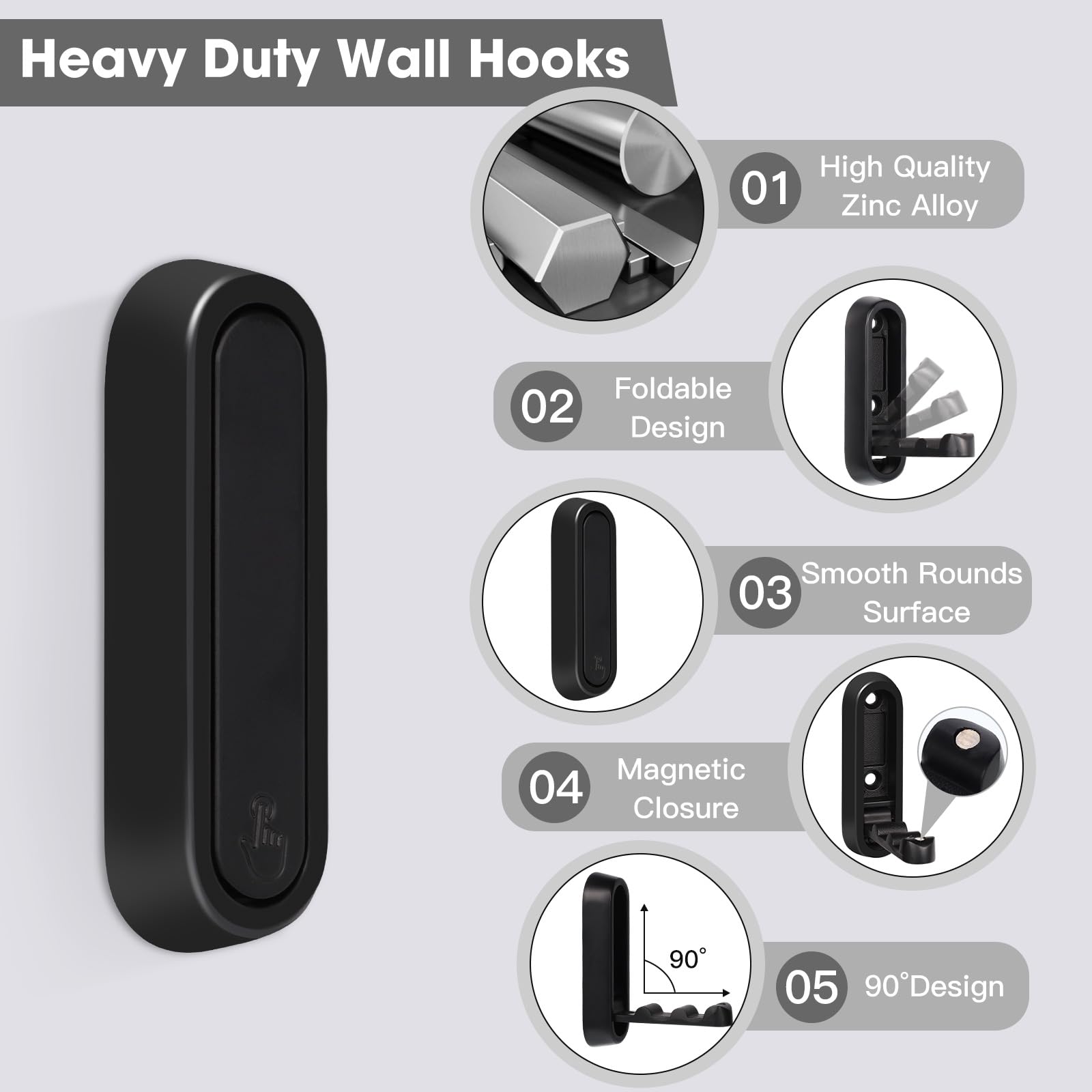 Dntorx folding coat hooks reveal durable zinc alloy construction for heavy items
