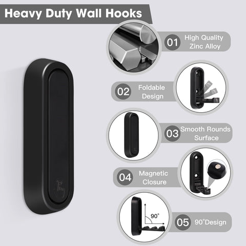 Dntorx folding coat hooks reveal durable zinc alloy construction for heavy items
