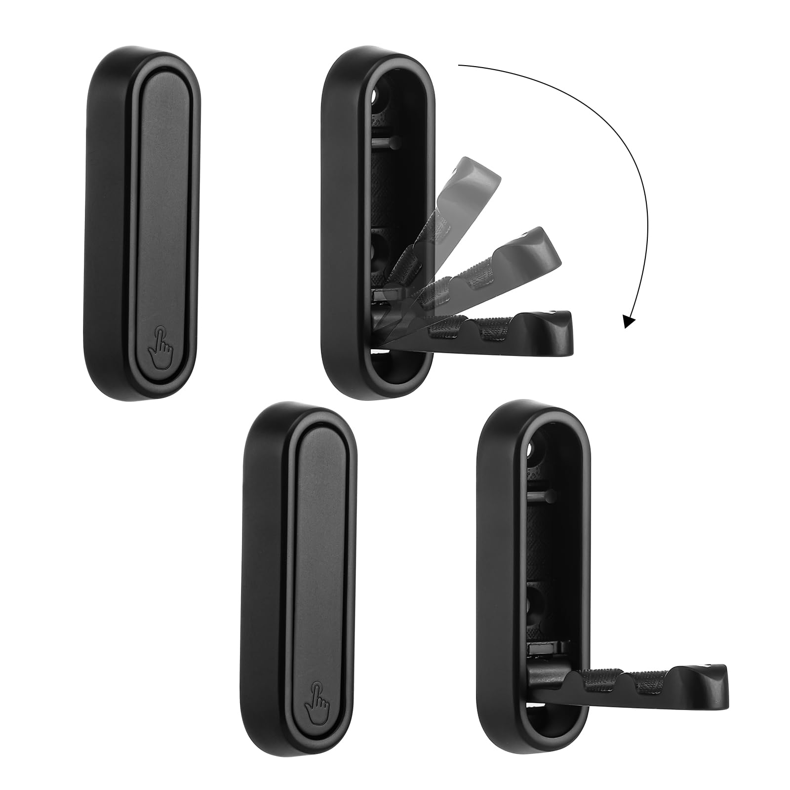 Dntorx folding coat hooks in black showing compact foldable design for space-saving entryways